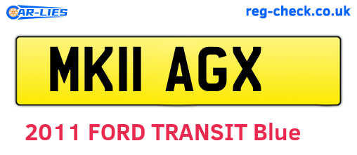 MK11AGX are the vehicle registration plates.