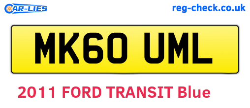 MK60UML are the vehicle registration plates.