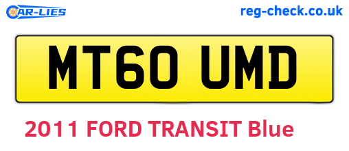 MT60UMD are the vehicle registration plates.
