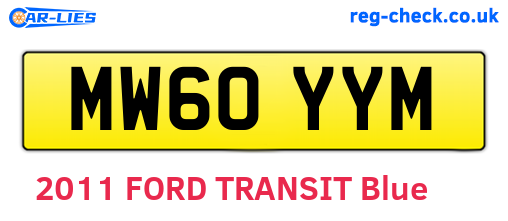 MW60YYM are the vehicle registration plates.