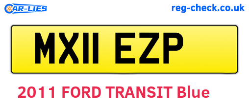 MX11EZP are the vehicle registration plates.