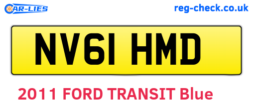 NV61HMD are the vehicle registration plates.