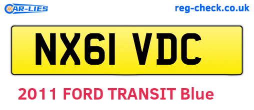 NX61VDC are the vehicle registration plates.