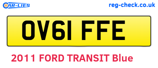 OV61FFE are the vehicle registration plates.