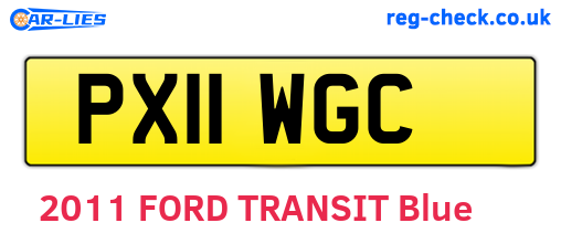 PX11WGC are the vehicle registration plates.
