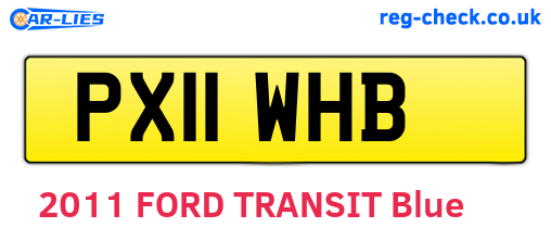 PX11WHB are the vehicle registration plates.