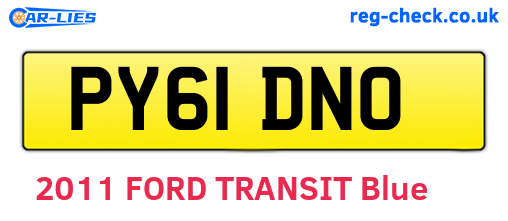PY61DNO are the vehicle registration plates.