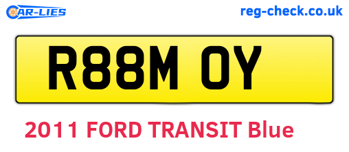R88MOY are the vehicle registration plates.