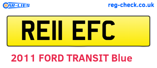 RE11EFC are the vehicle registration plates.