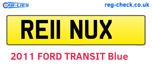 RE11NUX are the vehicle registration plates.