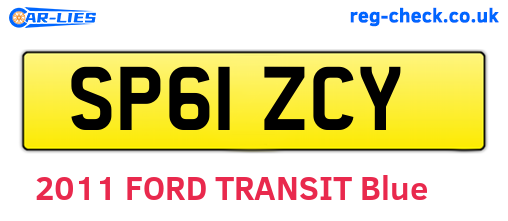SP61ZCY are the vehicle registration plates.