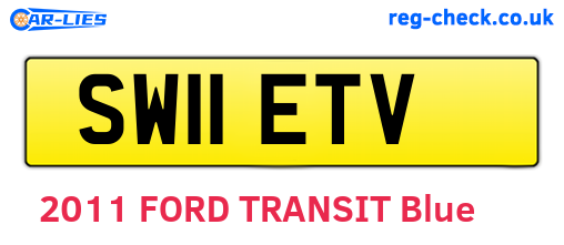 SW11ETV are the vehicle registration plates.