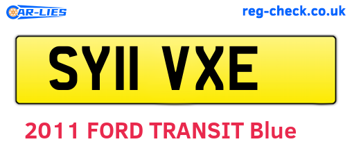 SY11VXE are the vehicle registration plates.