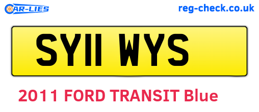 SY11WYS are the vehicle registration plates.