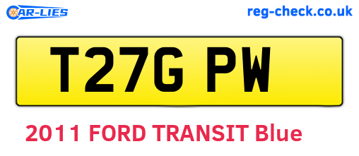 T27GPW are the vehicle registration plates.