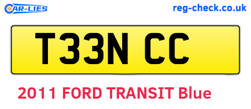 T33NCC are the vehicle registration plates.