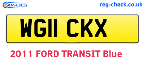 WG11CKX are the vehicle registration plates.