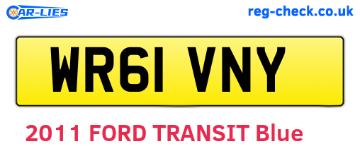 WR61VNY are the vehicle registration plates.