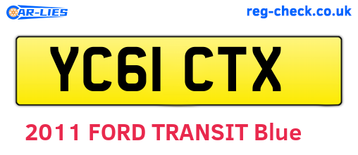 YC61CTX are the vehicle registration plates.