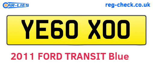 YE60XOO are the vehicle registration plates.
