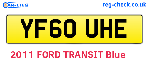 YF60UHE are the vehicle registration plates.