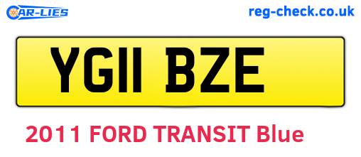 YG11BZE are the vehicle registration plates.