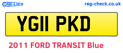 YG11PKD are the vehicle registration plates.