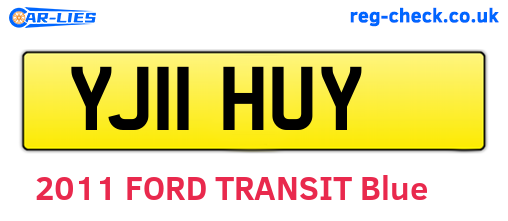 YJ11HUY are the vehicle registration plates.