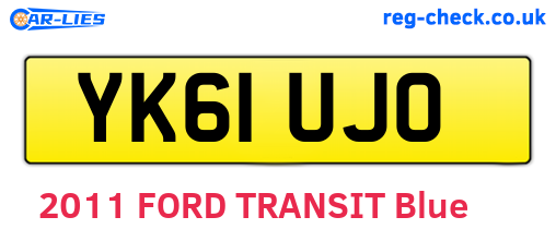 YK61UJO are the vehicle registration plates.