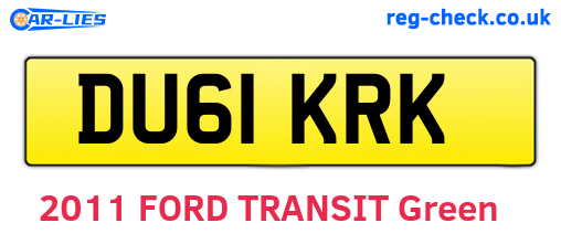 DU61KRK are the vehicle registration plates.