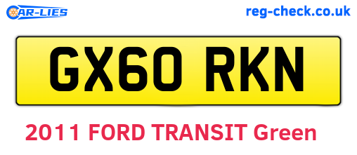 GX60RKN are the vehicle registration plates.