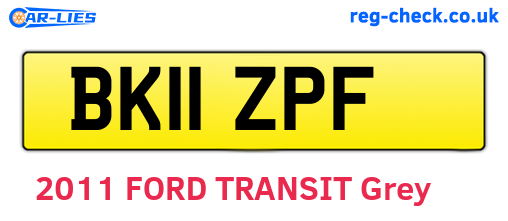 BK11ZPF are the vehicle registration plates.