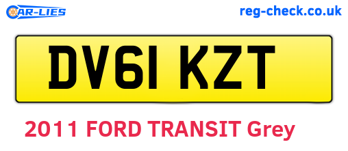 DV61KZT are the vehicle registration plates.