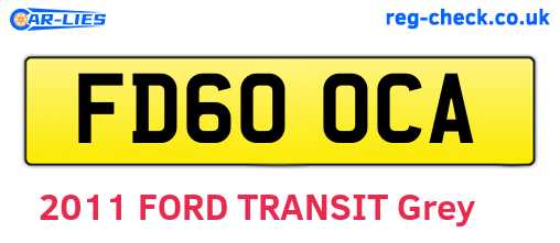 FD60OCA are the vehicle registration plates.