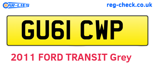 GU61CWP are the vehicle registration plates.
