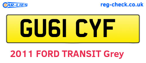 GU61CYF are the vehicle registration plates.