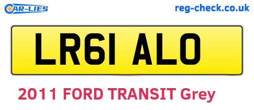 LR61ALO are the vehicle registration plates.