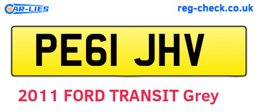 PE61JHV are the vehicle registration plates.