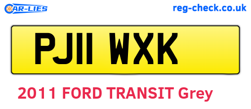 PJ11WXK are the vehicle registration plates.