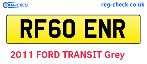RF60ENR are the vehicle registration plates.
