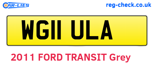 WG11ULA are the vehicle registration plates.
