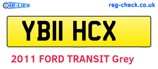 YB11HCX are the vehicle registration plates.