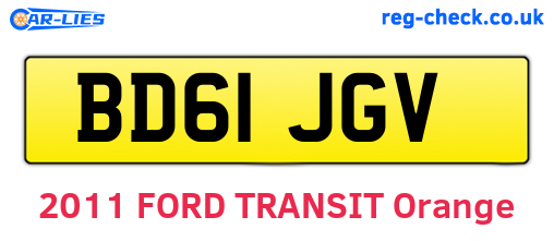BD61JGV are the vehicle registration plates.