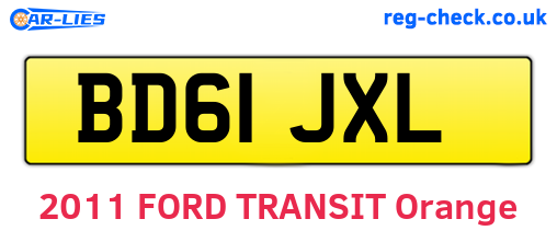 BD61JXL are the vehicle registration plates.