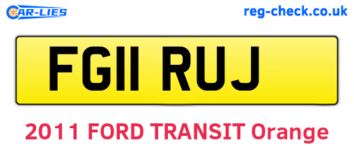 FG11RUJ are the vehicle registration plates.