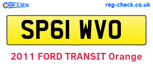 SP61WVO are the vehicle registration plates.