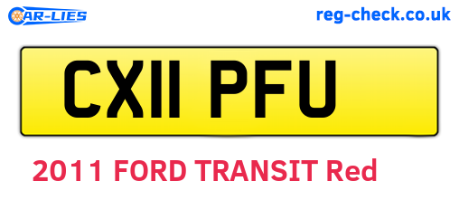 CX11PFU are the vehicle registration plates.