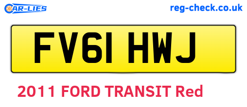 FV61HWJ are the vehicle registration plates.