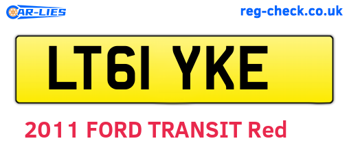 LT61YKE are the vehicle registration plates.