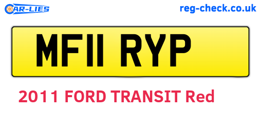 MF11RYP are the vehicle registration plates.